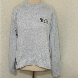 Rae Dunn Gray Blessed Women’s Sweatshirt M Medium
